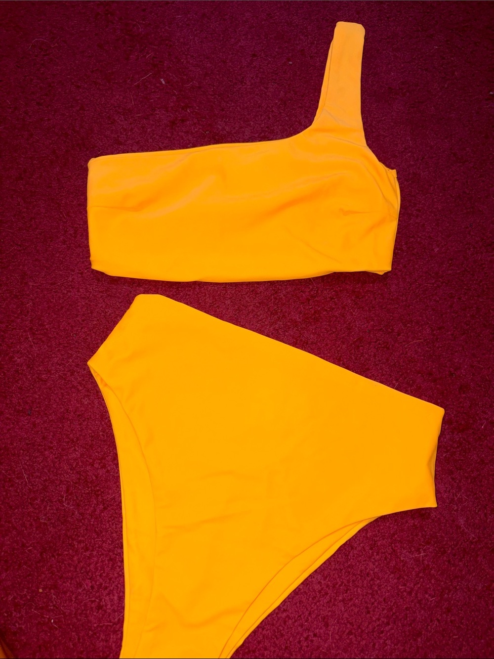 NEVER WORN Oh Polly Swimsuit in Bright Yellow - One-Shoulder Top